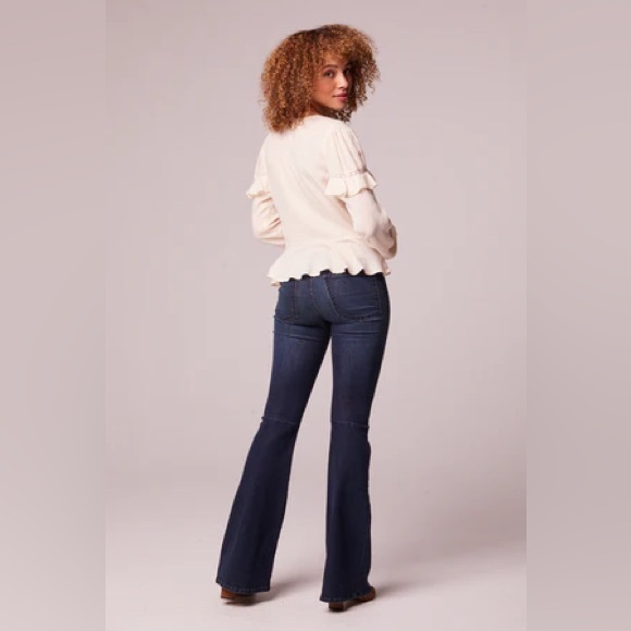 NWT Band Of The Free SANDY CREAM RUFFLE LONG SLEEVE TOP Bohemian Blouse Ruffles - Picture 2 of 5